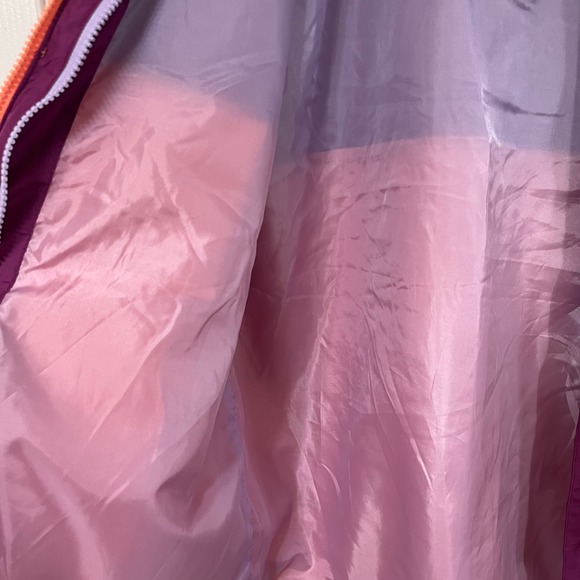 Eddie Bauer Kids Colorblock Hooded Windbreaker Jacket Purple Coral Size XL 18 20 - Picture 11 of 11